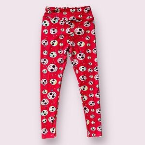 LuLaRoe Red Sugar Skull Leggings - OS